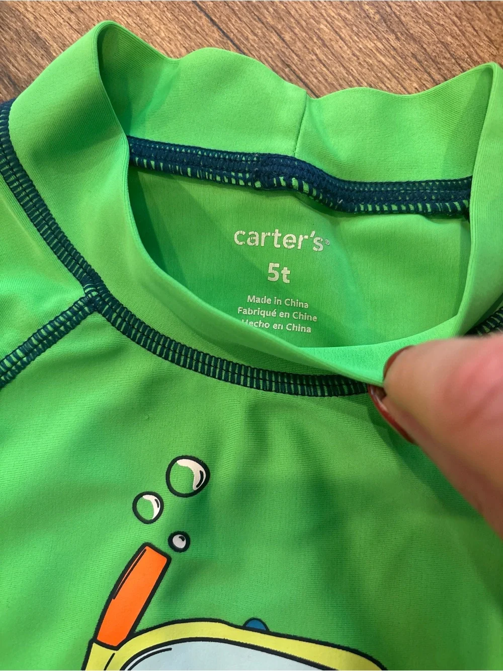 Carter's Orange & Green Dino Rashguard Swim Set with Navy Dino Shorts